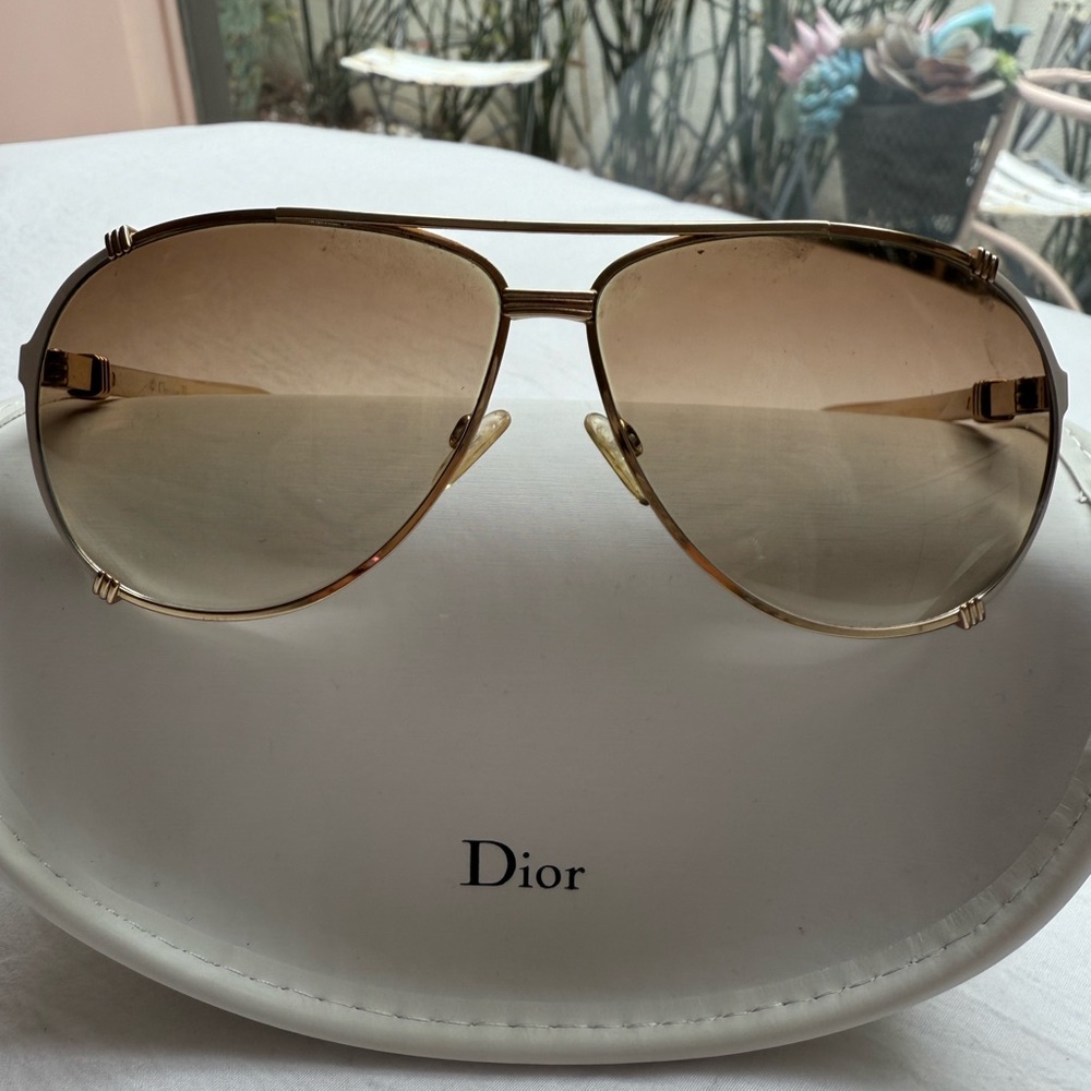 Dior Gold Oversized Gradient Sunglasses